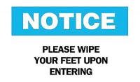 6FN56 Notice Sign, 7 x 10In, BL and BK/WHT, ENG