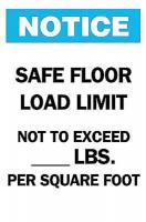 6FN60 Notice Sign, 10 x 7In, BL and BK/WHT, ENG