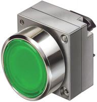 6FNL7 Pushbutton, Ill, 22mm, Flat, Green, Metal