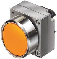 6FNP1 Pushbutton, Ill, 22mm, Maint, Metal, Amber