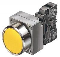 6FNX8 Pushbtn, Non-Ill, 1NO/1NC, Flush, 22mm, Ylw