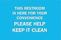 6FP20 Restroom Sign, 10 x 14In, WHT/BL, ENG, Text