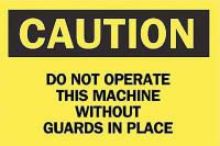 6FP37 Caution Sign, 7 x 10In, BK/YEL, ENG, Text