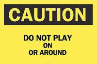 6FP42 Caution Sign, 7 x 10In, BK/YEL, ENG, Text