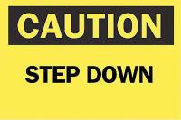 6FP89 Caution Sign, 10 x 14In, BK/YEL, Step DN