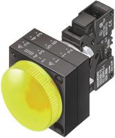 6FPF2 Pilot Lt Complete, LED, 110V, 22mm, PL, Ylw