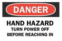 6FR43 Danger Sign, 7 x 10In, R and BK/WHT, ENG