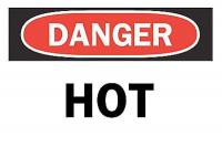 6FR76 Danger Sign, 7 x 10In, R and BK/WHT, Hot