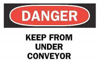 6FR81 Danger Sign, 7 x 10In, R and BK/WHT, ENG