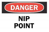 6FT12 Danger Sign, 7 x 10In, R and BK/WHT, NIP PT