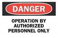 6FT14 Danger Sign, 7 x 10In, R and BK/WHT, ENG