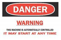 6FT37 Danger Sign, 10 x 14In, R and BK/WHT, ENG