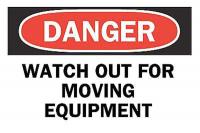 6FT38 Danger Sign, 7 x 10In, R and BK/WHT, ENG