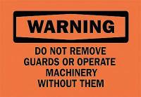 6FT72 Warning Sign, 7 x 10In, BK/ORN, ENG, Text