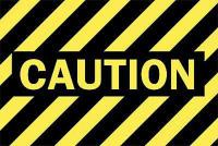 6FT86 Caution Sign, 7 x 10In, YEL/BK, CAUT, ENG