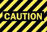 6FT87 Caution Sign, 10 x 14In, YEL/BK, CAUT, ENG