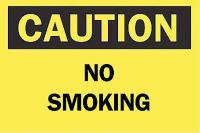 6FV27 Caution No Smoking Sign, 10 x 14In, BK/YEL