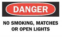 6FV46 Danger No Smoking Sign, 7 x 10In, ENG, Text
