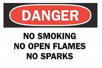 6FV47 Danger No Smoking Sign, 7 x 10In, ENG, Text