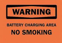 6FV62 Warning No Smoking Sign, 7 x 10In, BK/ORN