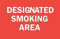 6FV73 Smoking Area Sign, 7 x 10In, WHT/R, ENG