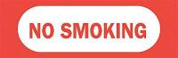 6FV79 No Smoking Sign, 5 x 14In, R/WHT, ENG, Text