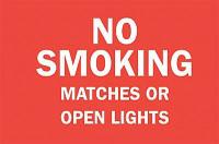 6FV97 No Smoking Sign, 10 x 14In, WHT/R, ENG, Text