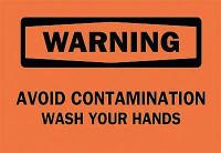 6FW28 Warning Sign, 7 x 10In, BK/ORN, ENG, Text