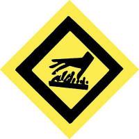 6FW50 Notice Sign, 7 x 7In, BK/YEL, SYM, Hot, SURF