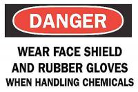 6FW94 Danger Sign, 7 x 10In, R and BK/WHT, ENG