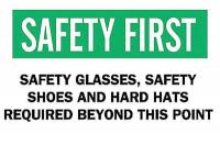 6FX15 Caution Sign, 7 x 10In, GRN and BK/WHT, ENG