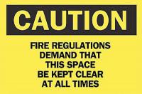 6G264 Caution Fire Sign, 7 x 10In, BK/YEL, ENG