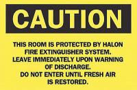 6G266 Caution Fire Sign, 7 x 10In, BK/YEL, ENG