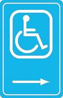 6G320 Parking Sign, 14 x 10In, WHT/BL, SYM, HDCP