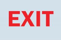 6G326 Exit Sign, 7 x 10In, R/GRA, Exit, ENG, Text
