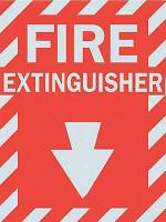 6G327 Fire Extinguisher Sign, 14 x 10In, GRA/R