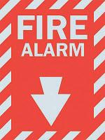 6G328 Fire Alarm Sign, 14 x 10In, GRA/R, Fire ALM