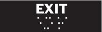 6G415 Exit Sign, 2 x 8In, WHT/BK, Exit, ENG, SURF