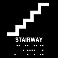 6G433 Notice Sign, 8 x 8In, WHT/BR, STWY, ENG, SURF