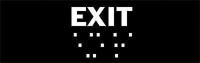 6G438 Exit Sign, 2 x 8In, WHT/BK, Exit, ENG, SURF