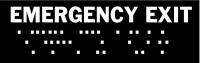 6G451 Emergency Exit Fire Sign, 2 x 8In, WHT/BR