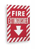 6G460 Fire Extinguisher Sign, 12 x 9In, WHT/R