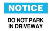 6G482 Parking Sign, 14 x 20In, BK and BL/WHT