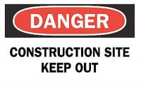 6G574 Danger Sign, 18 x 24In, R and BK/WHT, ENG
