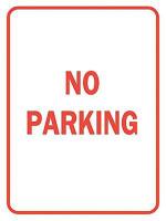 6G619 Parking Sign, 18 x 12In, R/WHT, No PRKG