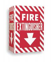 6G742 Fire Extinguisher Sign, 12 x 18In, WHT/R