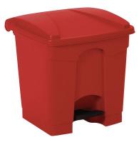 6GAJ6 Step On Container, Square, 8 G, Red