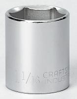 6GAU3 Socket, 1/2 Dr, 6 Pt, 1-1/16 In, Chrome