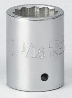 6GAU5 Socket, 3/4 Dr, 12 Pt, 1-1/16 In, Chrome