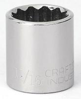 6GAU9 Socket, 3/8 Dr, 12 Pt, 11/16 In, Chrome